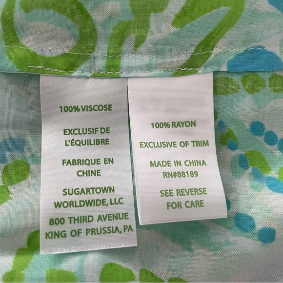 Lilly Pulitzer Alanna Off The Shoulder Dress Any Fin Possible beaded Tassels XXS - Picture 8 of 9